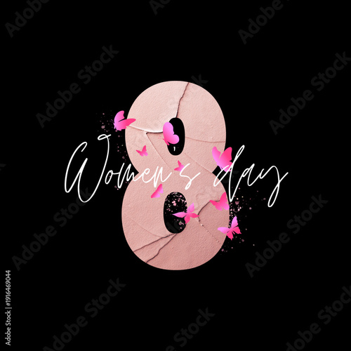 International Women's Day, March 8 Poster with woman face silhouette illustration. Women's Day greeting card wit group women avatar head illustration. Important day
