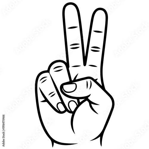 A hand making a peace sign with two fingers