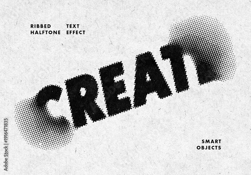 Ribbed Halftone Effect Mockup