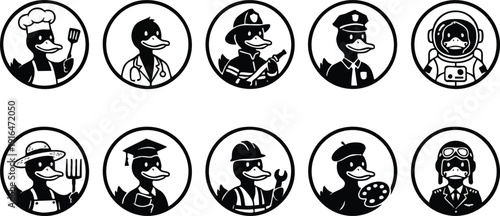 Set of Cartoon Chef Characters.