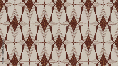 Brown and beige geometric pattern with diamond shapes