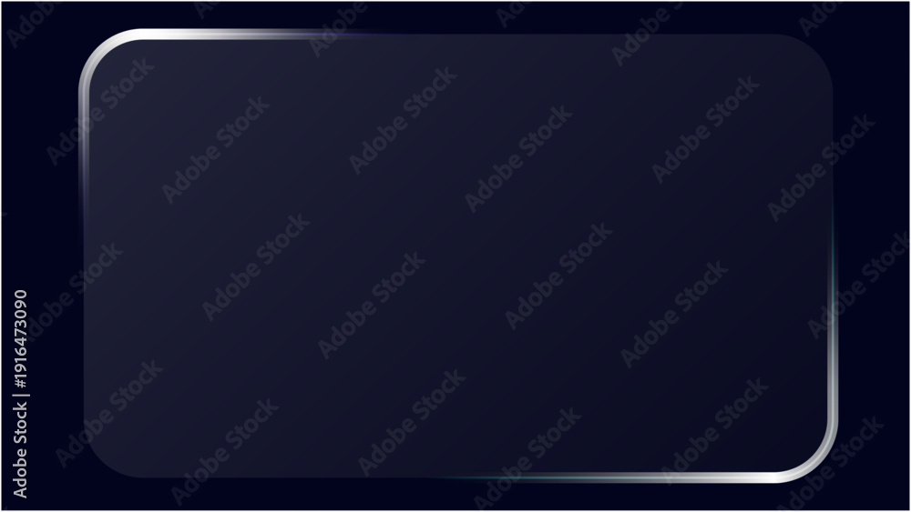 Fototapeta premium Liquid Glass UI Interface Isolated. White Transparent Frame Square and Circle Banner with Shine Stroke. Abstract blue background with copy space