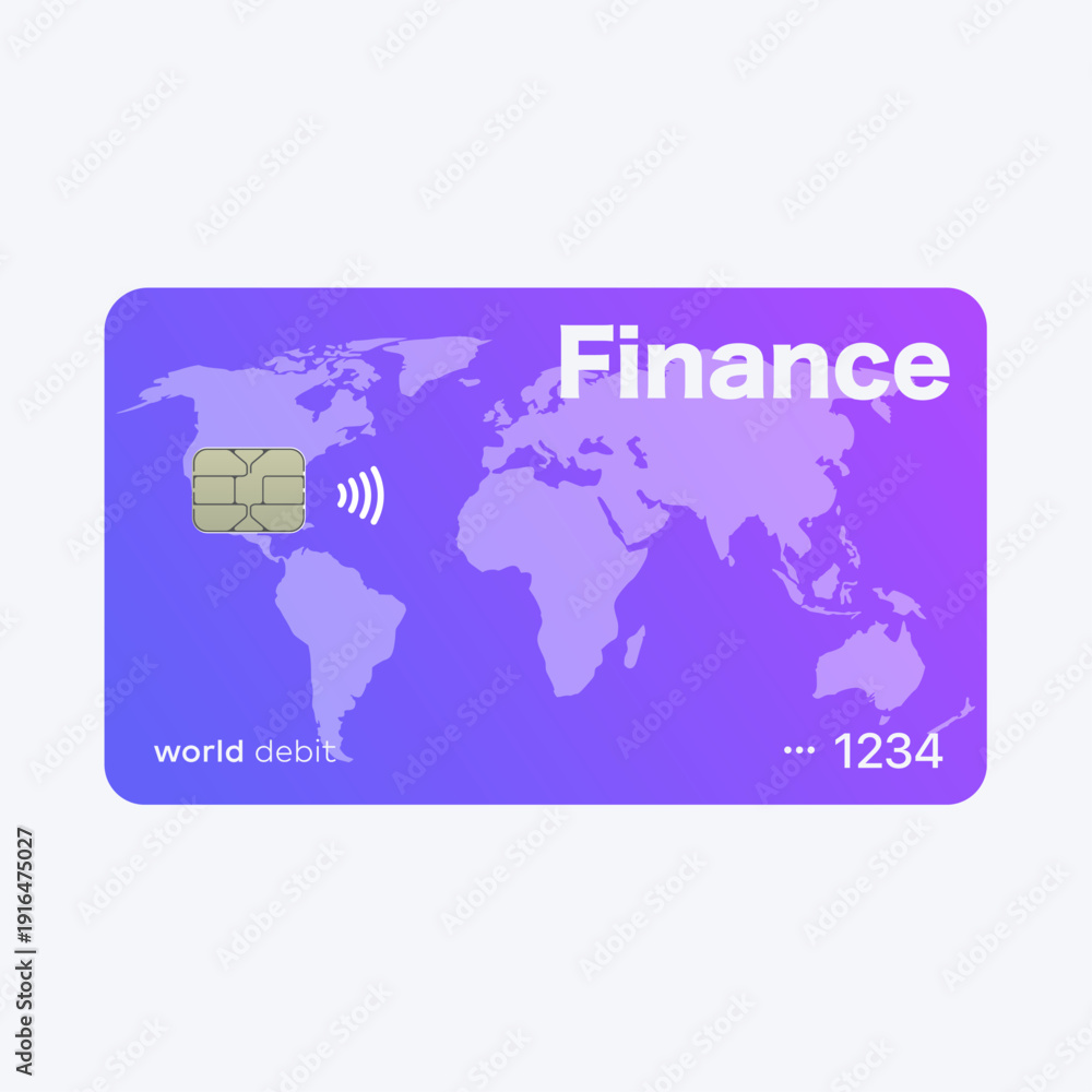 Fototapeta premium Realistic Vector Credit Card Mockup Template