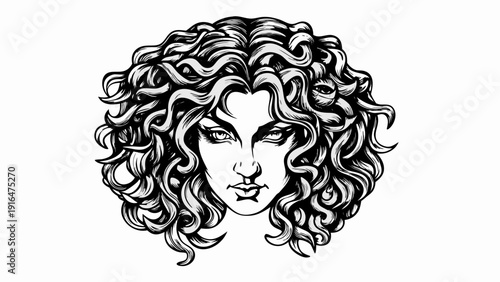 Mystical oracle with serpents in hair fantasy portrait