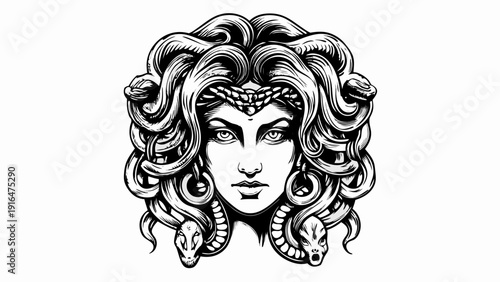 Gothic enchantress portrait with snakes and intricate hair details