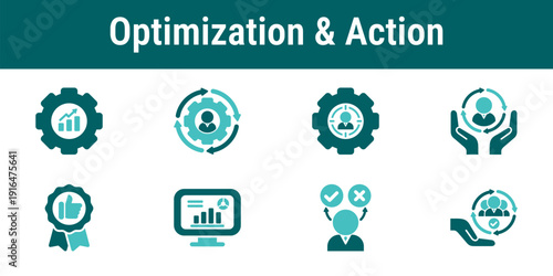 Icons representing retention strategies user targeting personalization campaigns and improvement actions