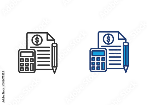 Budgeting Icon Set Multiple Style Collection