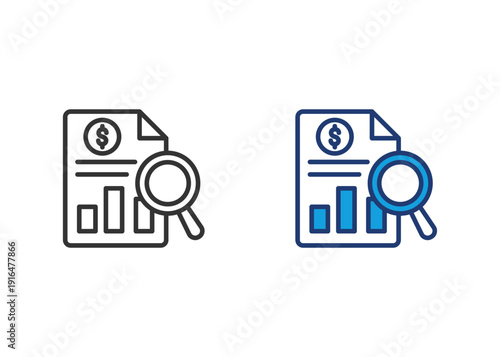 Cost Analysis Icon Set Multiple Style Collection