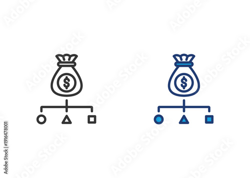 Cost Structure Icon Set Multiple Style Collection