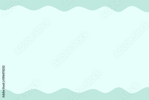 ミントグリーンの波形フレーム背景（コピースペース）