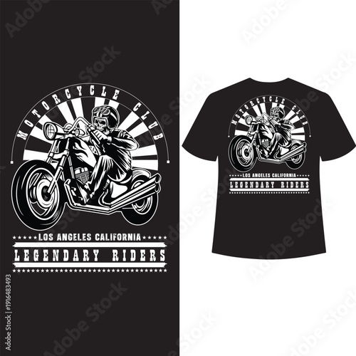 motorcycle club los angeles california legendary riders t shirt design