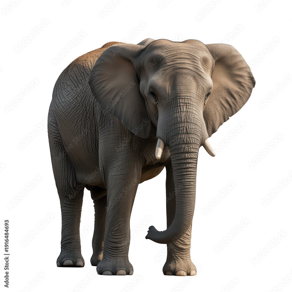 Fototapeta premium Majestic elephant isolated on transparent background