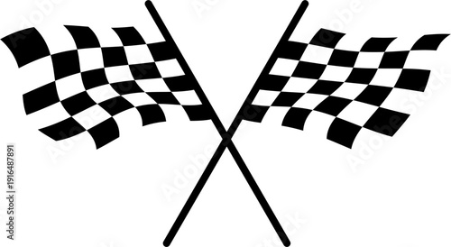A black and white checkered racing flag vector illustration serves as a classic sport symbol for a rally competition finish or car race winner'