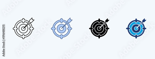 Goal Setting Multiple Icon Illustration Vector
