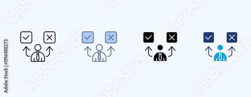 Decision Making Multiple Icon Illustration Vector