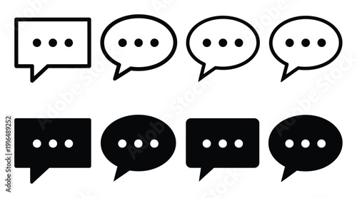 Collection of Speech Bubble with Ellipsis Dots