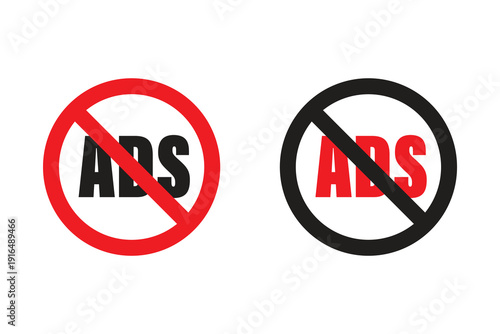 No Advertising Icon – Flat and Outline Style Vector