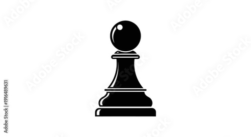 A black chess pawn stands prominently against a stark white background symbolizing strategy high quality professional