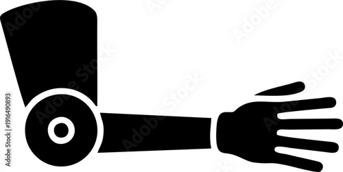 Prosthetic Arm and Robotic Artificial Limb Icon for Rehabilitation and Disability Design