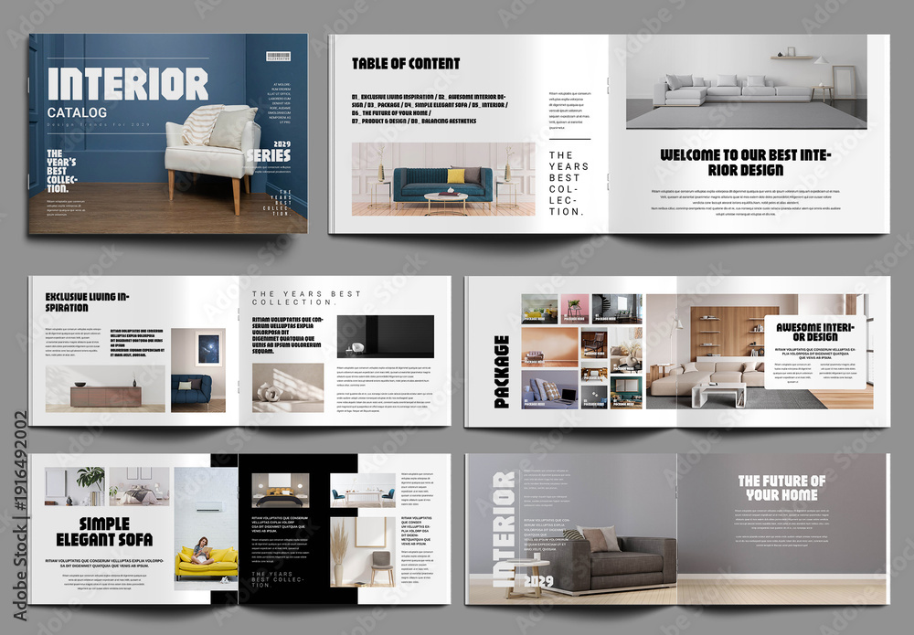 Interior Design Brochure Template Layout Stock Template | Adobe Stock