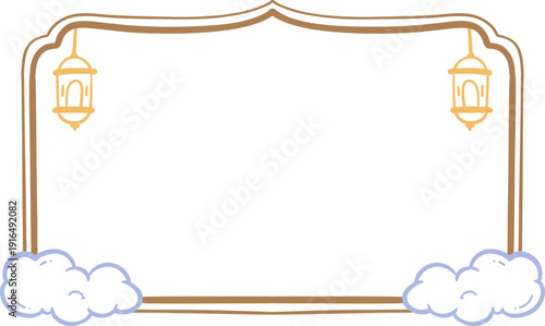 Elegant Vintage Frame with Clouds