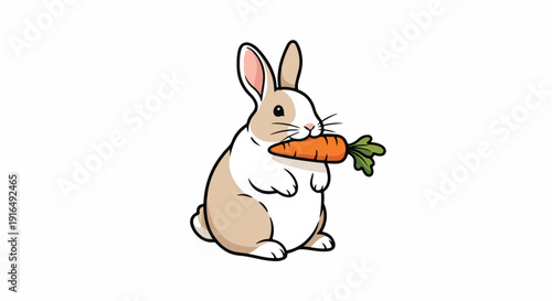 A cartoon rabbit meditates in a lotus position with closed eyes on a plain white background with pastel colors.