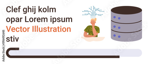 Artificial intelligence, cloud storage, database management, data analysis, technology innovation, software development. a person with a digital network and a server stack. Artificial intelligence