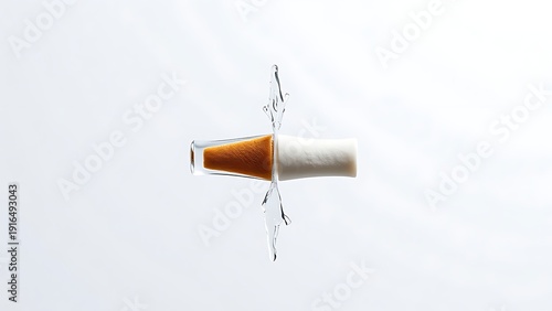 adhesion. Two objects seamlessly bonded together, symbolic strong adhesion, minimalist composition, studio lighting. STEM education sheets.