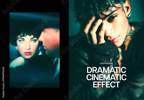 Dramatic Cinematic Poster Photo Effect Mockup
