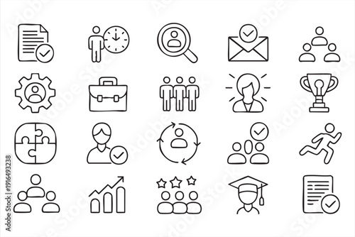 Recruitment Process and Candidate Selection Icon Pack