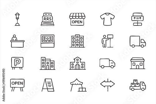 Boutique and Market Store Minimal Vector Pack