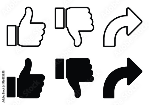 Thumbs Up, Thumbs Down, and Share A Set of Social Media Symbols