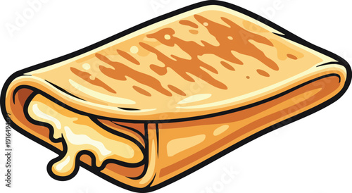 Delicious golden brown burrito with melted cheese oozing out.