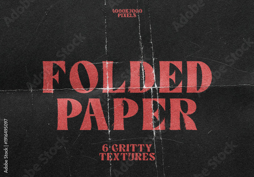 6 Distressed Creased Black Paper Texture Overlays