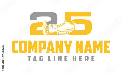 Number 25 Fiber Optic underground horizontal drilling laying machine logo design 