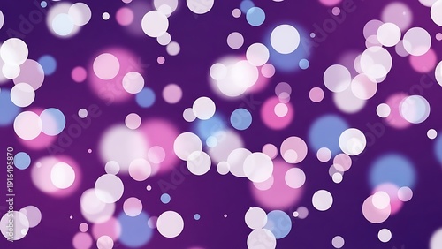 Purple background with scattered pink blue and white bokeh lights