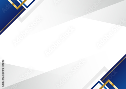 高級感ブルー×ゴールドのビジネス背景フレーム