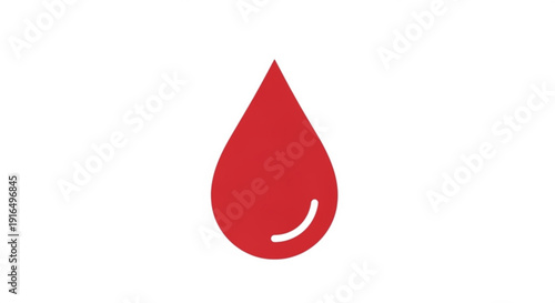 Red blood drop icon symbol vector illustration on white background for medical and healthcare concepts