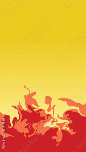 Flames rising from the bottom edge viewed from a frontal perspective