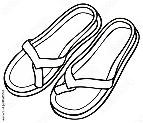 Illustration of a pair of flip flops isolated on a white background