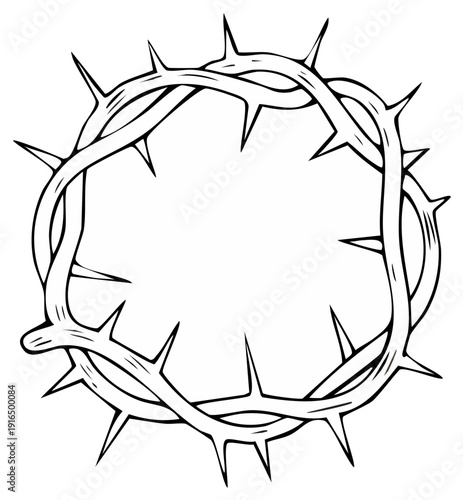 Hand Drawn Crown of Thorns Illustration symbolizing suffering and sacrifice