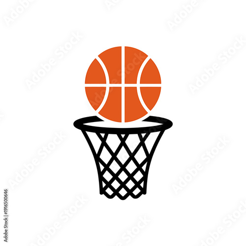 Basketball going through hoop in a slam dunk motion smoothly  sports action