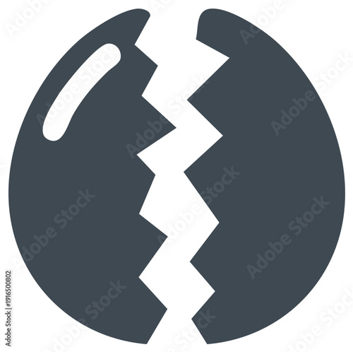 Broken Egg Shell Icon Symbol Graphic Illustration