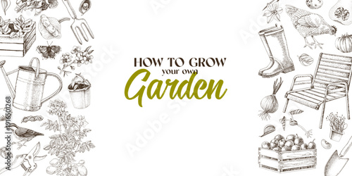 Horticulture and gardening horizontal banner