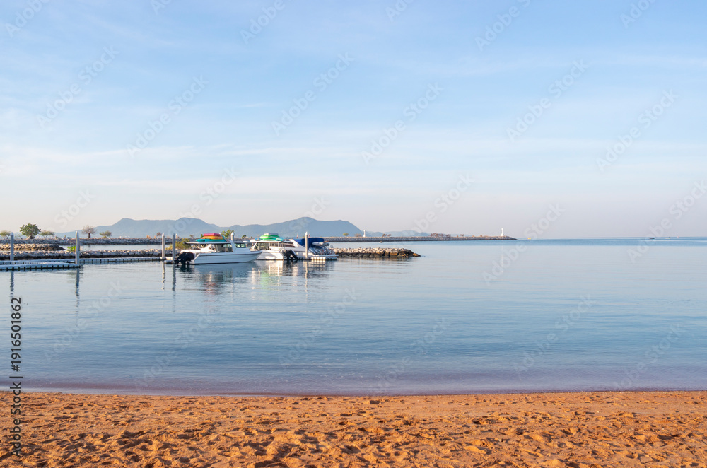 Fototapeta premium Blue sky color with clouds background photo