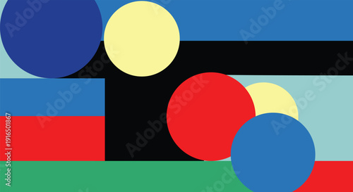 Colorful Geometric Abstract Background with Circles and Modern Shapes