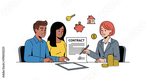 Business People Signing Contract Agreement.