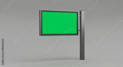 Wallpaper Mural A blank green screen display is mounted vertically on a sturdy pole. Torontodigital.ca