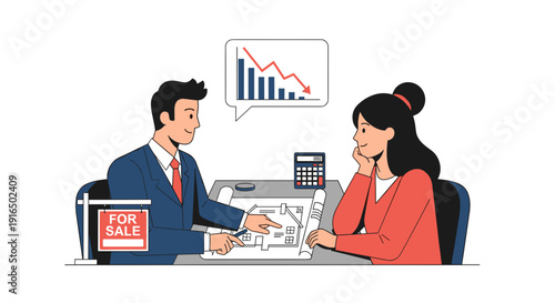 Business Professionals Discussing Financial Reports Office.