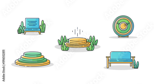 Collection of Various Outdoor Furniture Pieces.